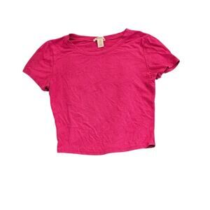 Bozzolo Large Pink Short Sleeve Pink Crop Top
